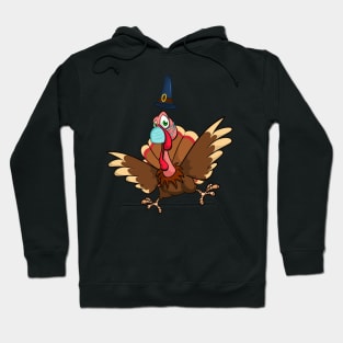 Happy Turkey in mask Thanksgiving Day Gift Hoodie